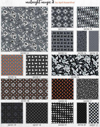 SALE!! Midnight Magic 2 - April Rosenthal - Prairie Grass Patterns - Moda - 30 Pieces - Fat Quarter Bundle - 24100AB