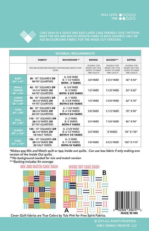 Cake Dash - Quilt Pattern - Emily Dennis - Quilty Love - QL 142