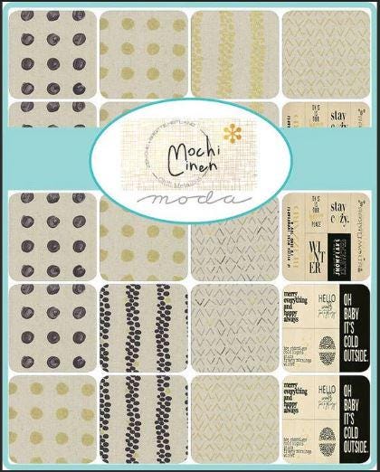 Mochi Linen Panel - 24 x 44 Linen - Zen Chic - Brigitte Heitland - Moda - Fabric Panel - 1720 11LM