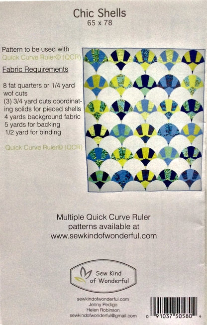 SALE!! Chic Shells Quilt Pattern - Sew Kind of Wonderful - SKW 410 - QCR Pattern