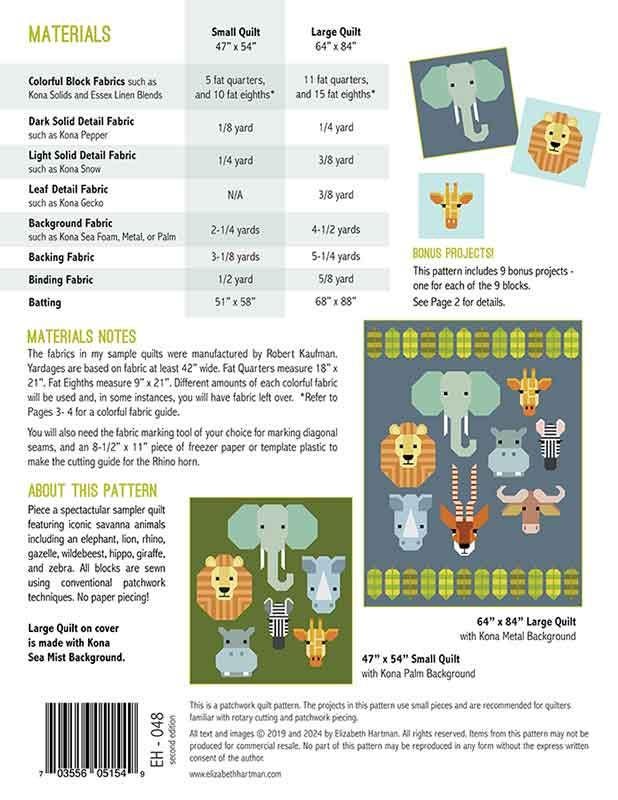 Spectacular Savanna - Quilt Pattern - Elizabeth Hartman - EH 048