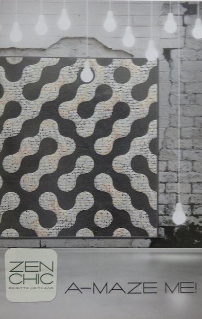 SALE!! A-Maze Me Quilt Pattern - Zen Chic - Brigitte Heitland - AMQP - Modern - Intermediate - Labyrinth - Contemporary - Drunkard's Path