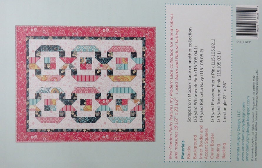 SALE!! Mini Garden Paths Quilt Pattern - Amanda Murphy Design - AMD 033 - Scrap Friendly