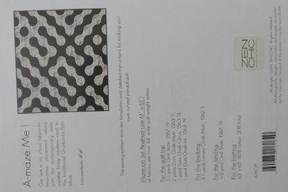 SALE!! A-Maze Me Quilt Pattern - Zen Chic - Brigitte Heitland - AMQP - Modern - Intermediate - Labyrinth - Contemporary - Drunkard's Path