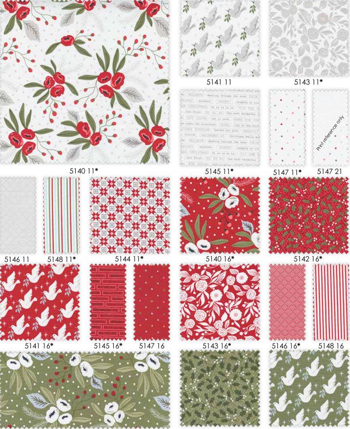 Christmas Morning - Lella Boutique - Moda - 42 Pieces - Mini Charm Pack - 5140MC