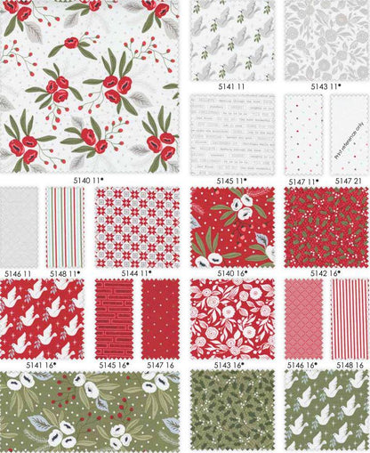 Christmas Morning - Lella Boutique - Moda - 42 Pieces - Mini Charm Pack - 5140MC