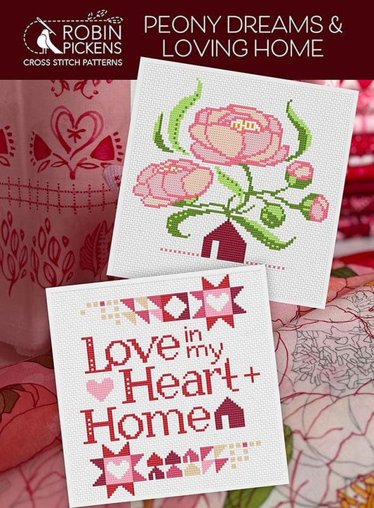 Diagramme de point de croix Peony Dreams & Loving Home - Robin Pickens - Moda - RPCSP PD438