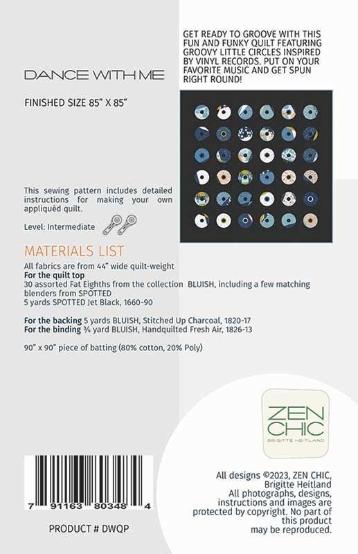 Dance With Me Quilt Pattern - Zen Chic - Brigitte Heitland - Moda - DWQP