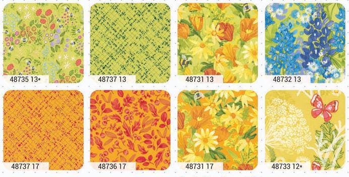Wild Blossoms - Robin Pickens - Moda - 34 Pieces - Fat Quarter Bundle - 48730AB