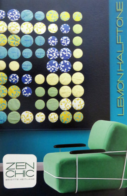 Lemon Halftone Quilt Pattern - Zen Chic - Brigitte Heitland - Moda - LHQP - Sphere Collection - Beginner