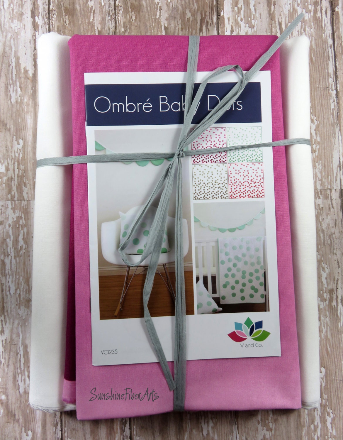 SALE!! Ombre Baby Dots - Magenta - Baby Quilt Pillow Banner Pattern Fabric Kit  - Moda - V and Co - Vanessa Christenson 10800 201 KIT