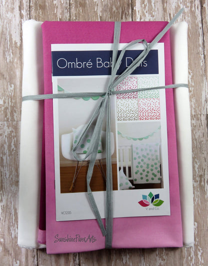 SALE!! Ombre Baby Dots - Magenta - Baby Quilt Pillow Banner Pattern Fabric Kit  - Moda - V and Co - Vanessa Christenson 10800 201 KIT