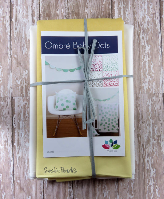 SALE!! Ombre Baby Dots - Honey - Baby Quilt Pillow Banner Pattern Fabric Kit  - Moda - V and Co - Vanessa Christenson 10800 219