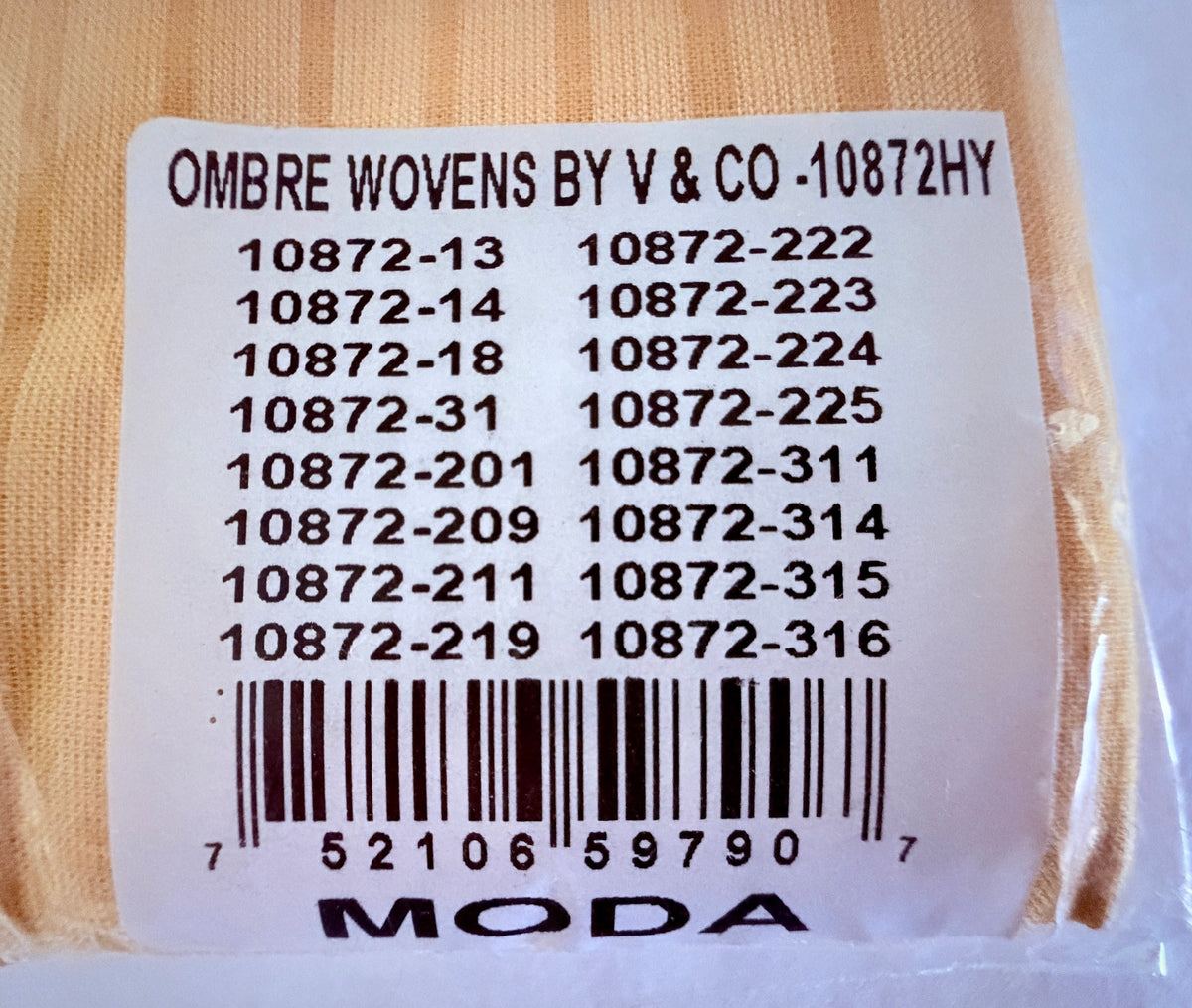Ombre Wovens - V & Co - Moda - 16 Pieces - Half Yard Bundle - 10872HY