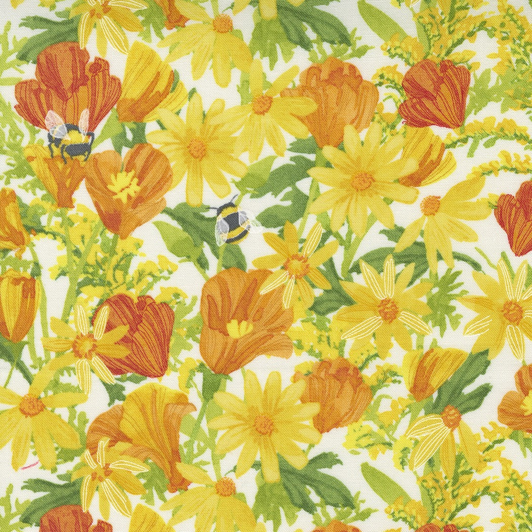 Wild Blossoms Cream fabric by Robin Pickens for Moda, SKU 48731 11