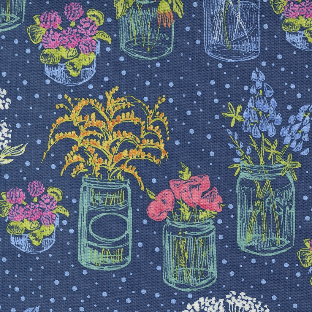 Wild Blossoms Navy fabric by Robin Pickens for Moda, SKU 48734 25