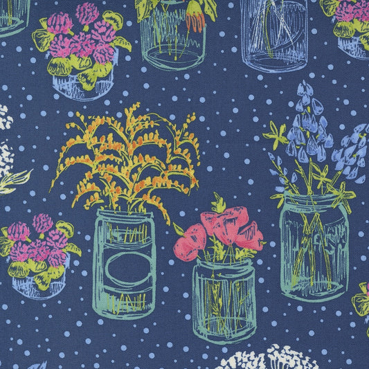 Wild Blossoms Navy fabric by Robin Pickens for Moda, SKU 48734 25