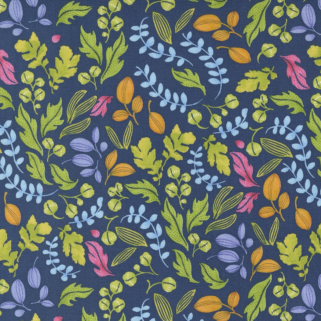 1/2 Yard - Wild Blossoms - Navy - Robin Pickens - Moda - Fabric Yardage - 48736 25